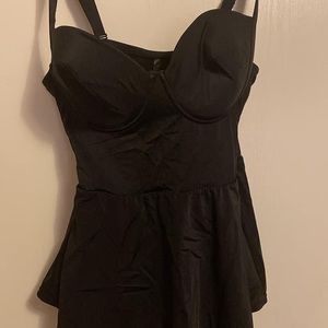 Black peplum one piece